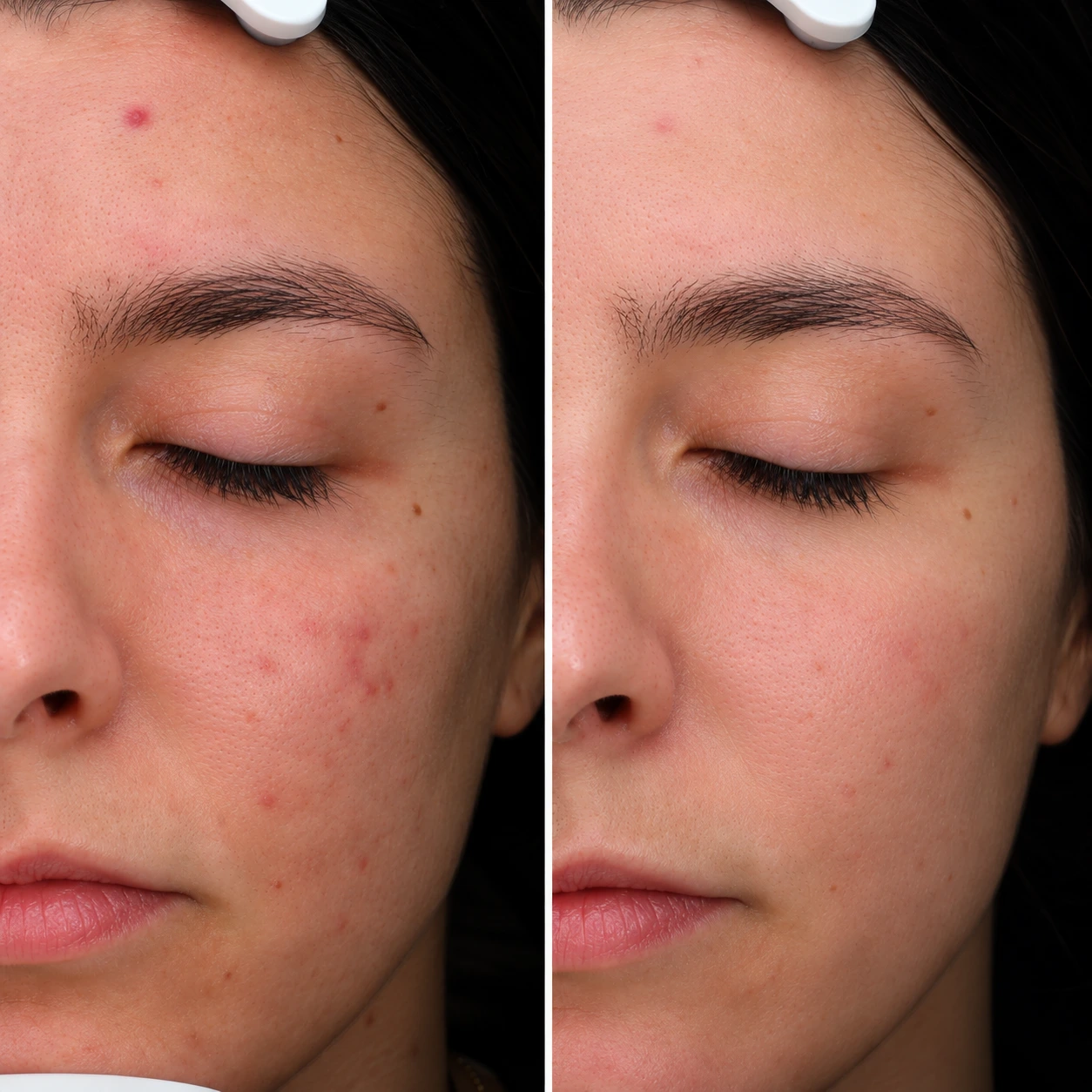 Mesopeel Blemiskin преди и след 5 процедури при акнеична кожа